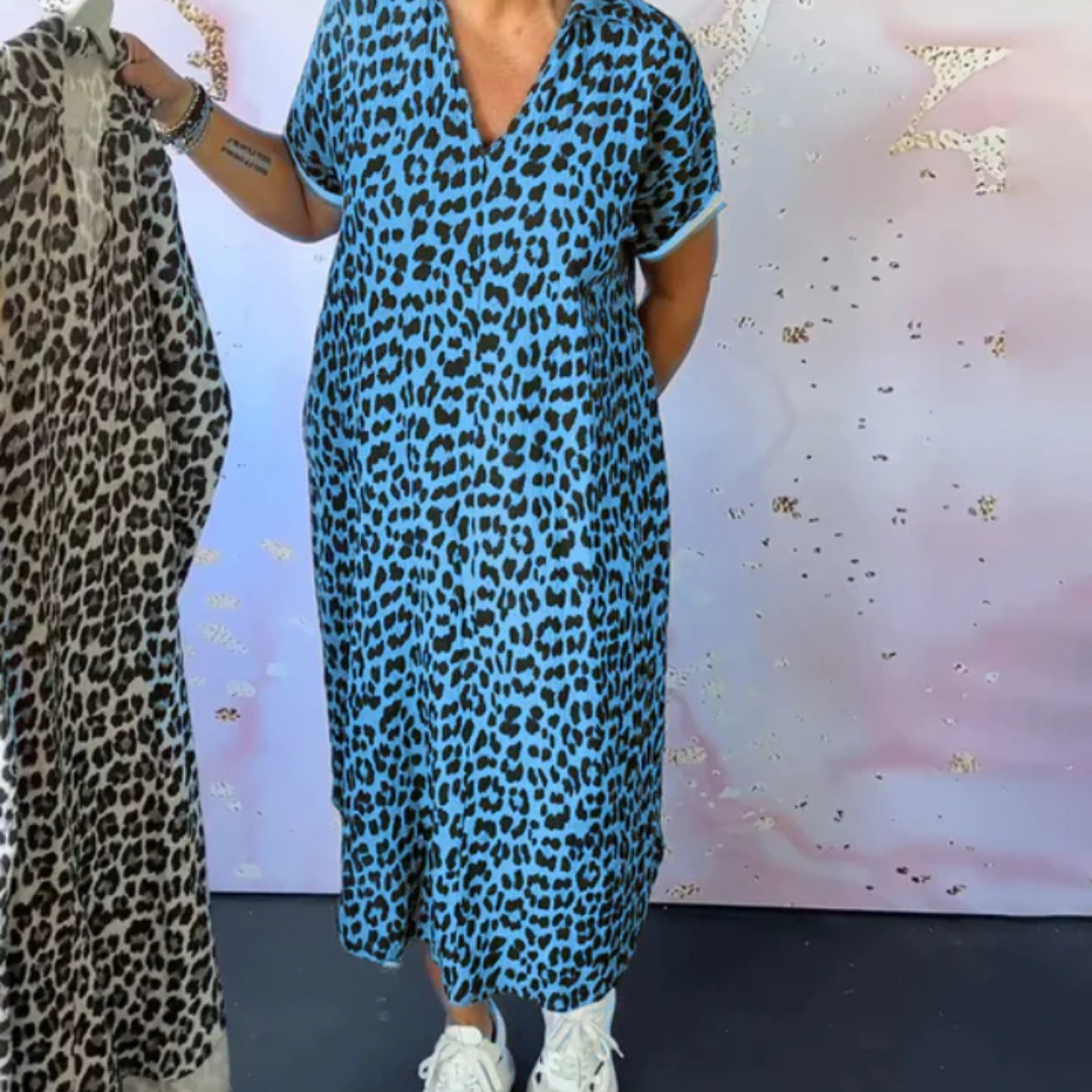 Savannah — Stylish Leopard Midi Dress